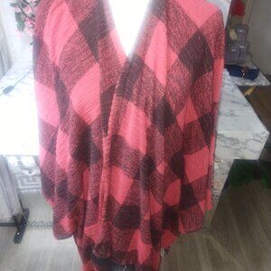Red Checker Print Cape